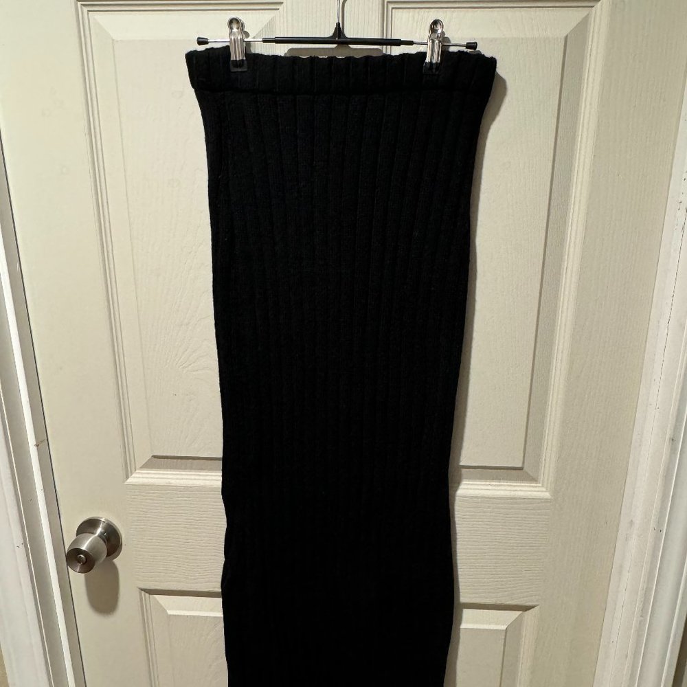 SHEIN Essnce Solid Ribbbed Knit Sweater Skirt